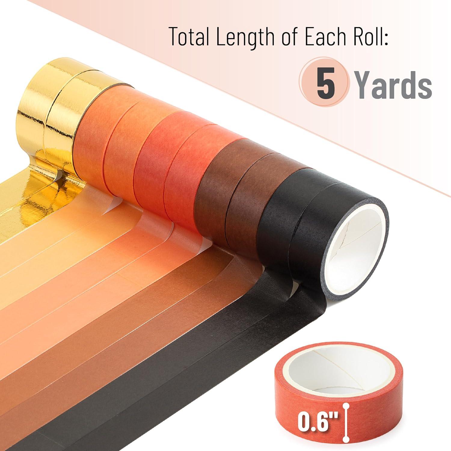 imageMr Pen Washi Tape Set 10 Pack Decorative Tape Washi Tapes Colored Tape Scrapbook Tape Scrapbook Washi Tape for Journaling Craft Tape Washy Tape WashyTapeFiery Horizon