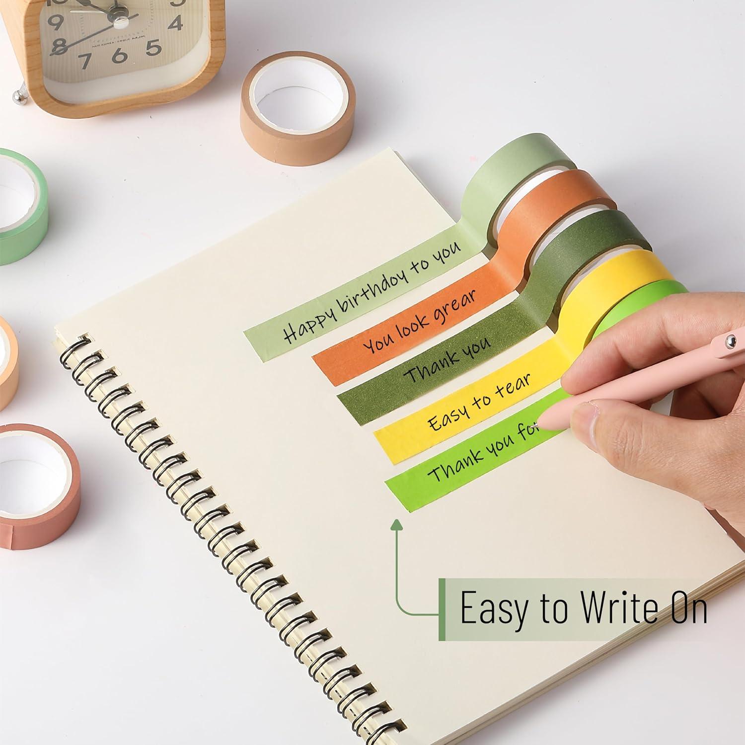 imageMr Pen Washi Tape Set 10 Pack Decorative Tape Washi Tapes Colored Tape Scrapbook Tape Scrapbook Washi Tape for Journaling Craft Tape Washy Tape WashyTapeEarthy Tones