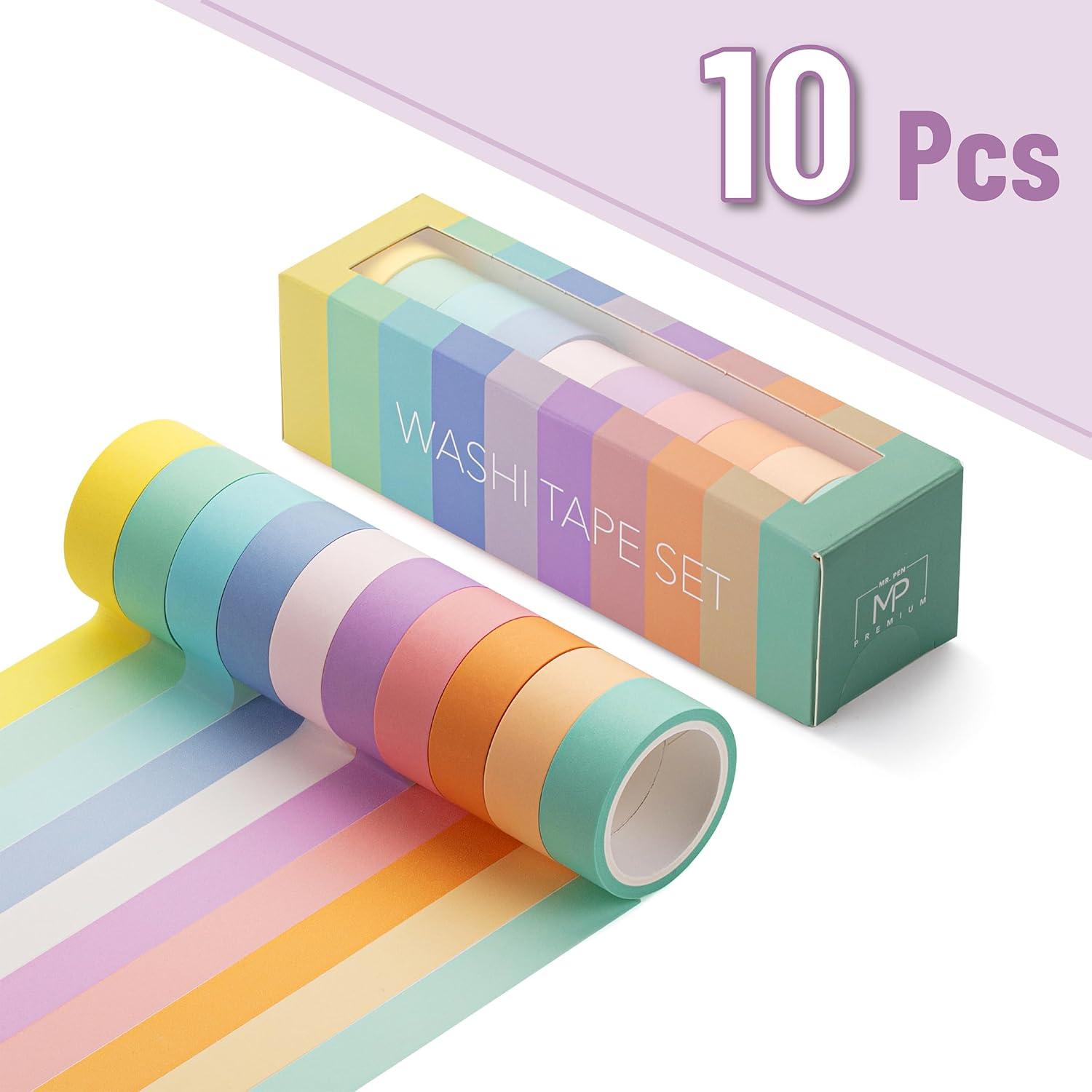 imageMr Pen Washi Tape Set 10 Pack Decorative Tape Washi Tapes Colored Tape Scrapbook Tape Scrapbook Washi Tape for Journaling Craft Tape Washy Tape WashyTapePastel Harmony
