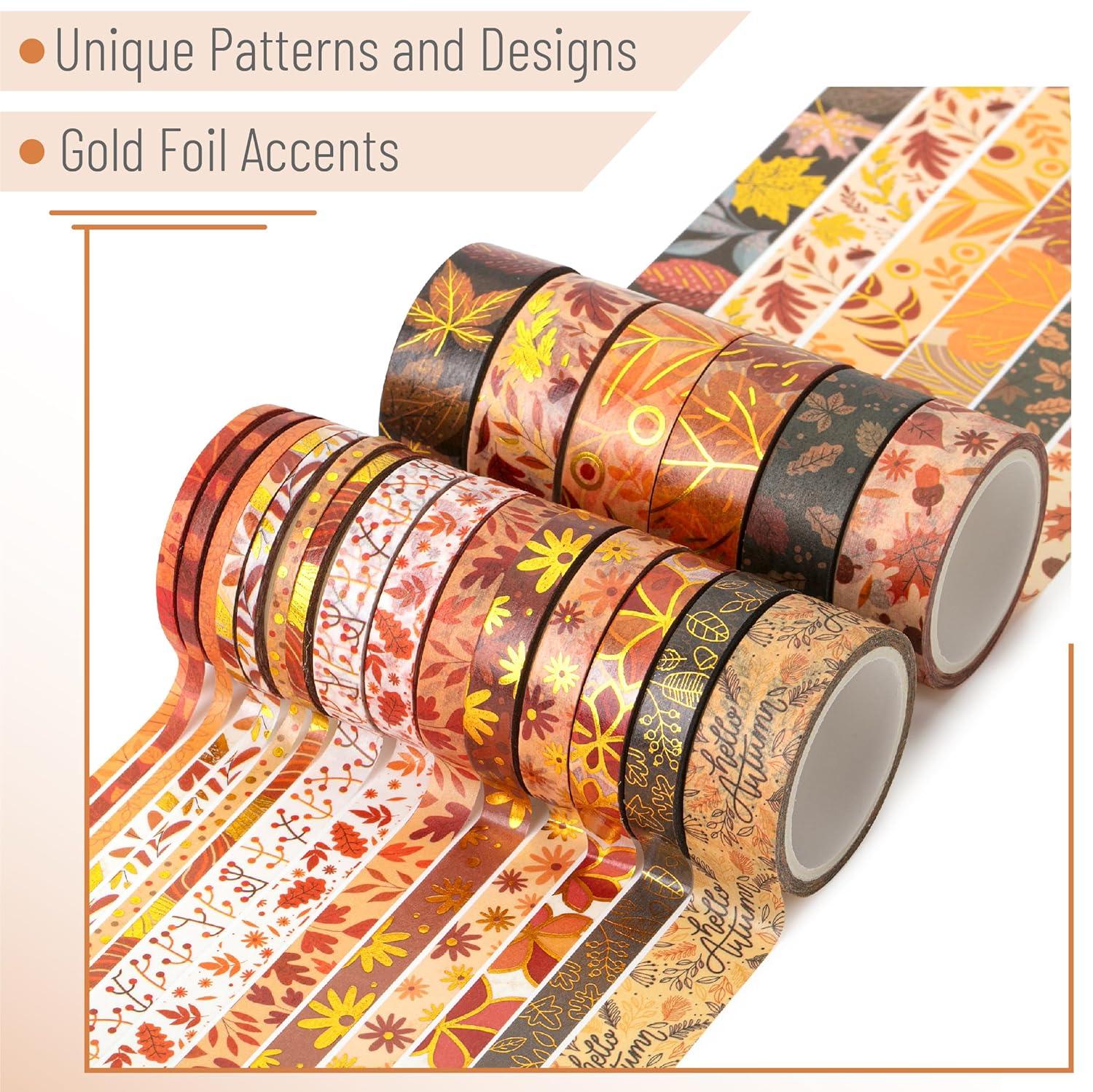 imageMr Pen Washi Tape Set 21 Roll Boho Design Decorative Tape Washi Tapes Cute Washi Tape Cute Tape Colored Tape Scrapbook Tape Washi Tape Cute Washi Tape for Journaling Craft TapeAutumn Leaves