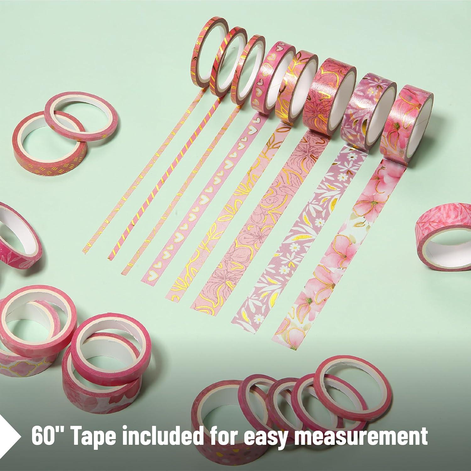 imageMr Pen Washi Tape Set 21 Roll Boho Design Decorative Tape Washi Tapes Cute Washi Tape Cute Tape Colored Tape Scrapbook Tape Washi Tape Cute Washi Tape for Journaling Craft TapeFloral Pink