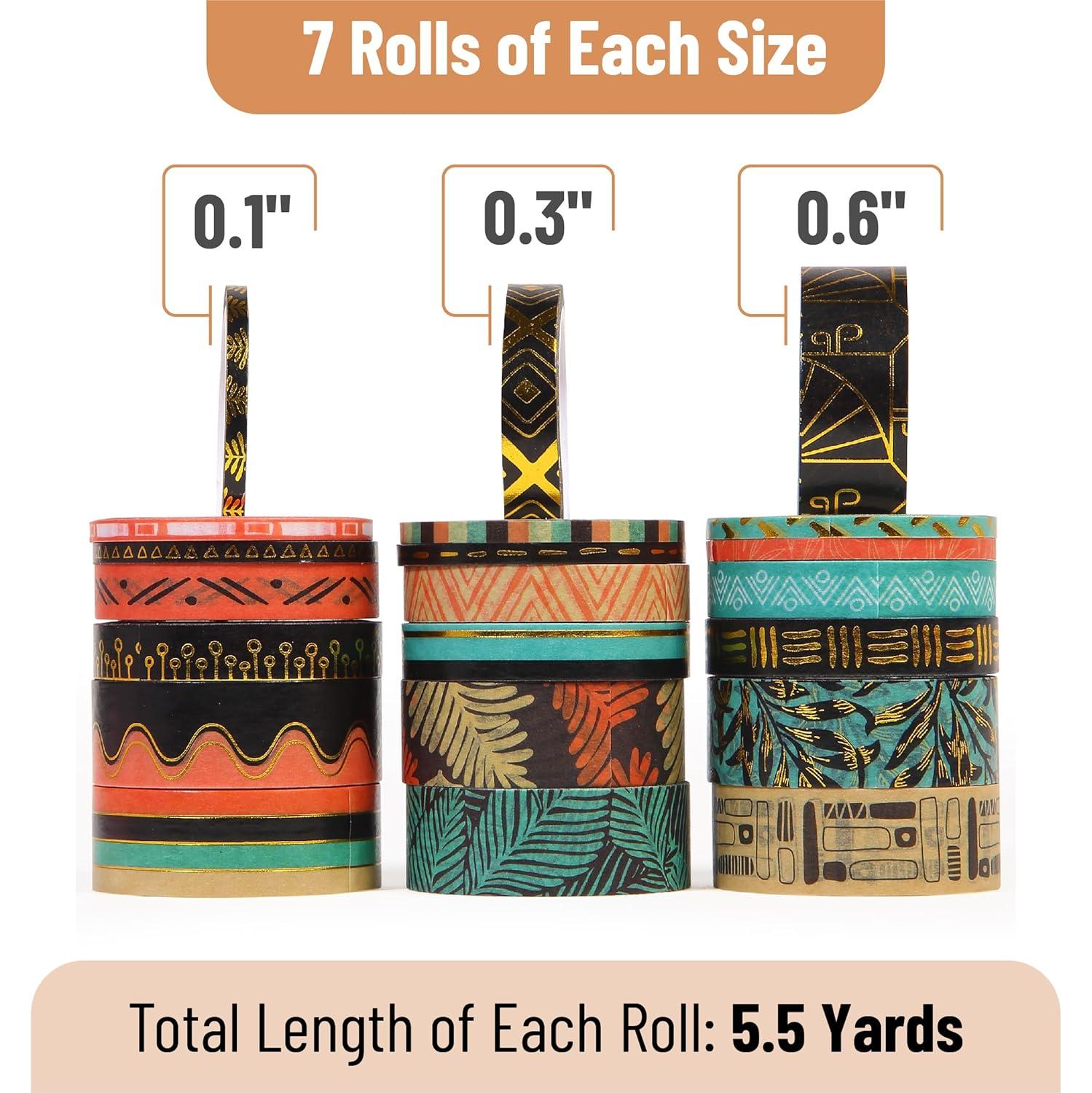 imageMr Pen Washi Tape Set 21 Roll Boho Design Decorative Tape Washi Tapes Cute Washi Tape Cute Tape Colored Tape Scrapbook Tape Washi Tape Cute Washi Tape for Journaling Craft TapeEthnic Elegance