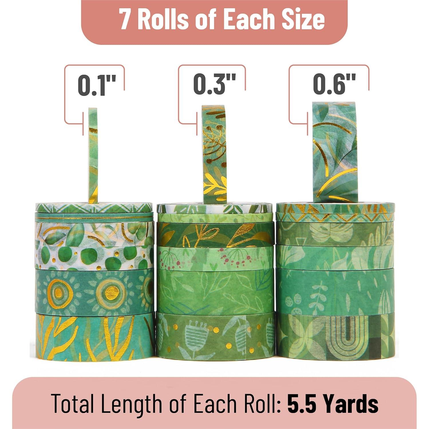 imageMr Pen Washi Tape Set 21 Roll Boho Design Decorative Tape Washi Tapes Cute Washi Tape Cute Tape Colored Tape Scrapbook Tape Washi Tape Cute Washi Tape for Journaling Craft TapeGreenery Summer