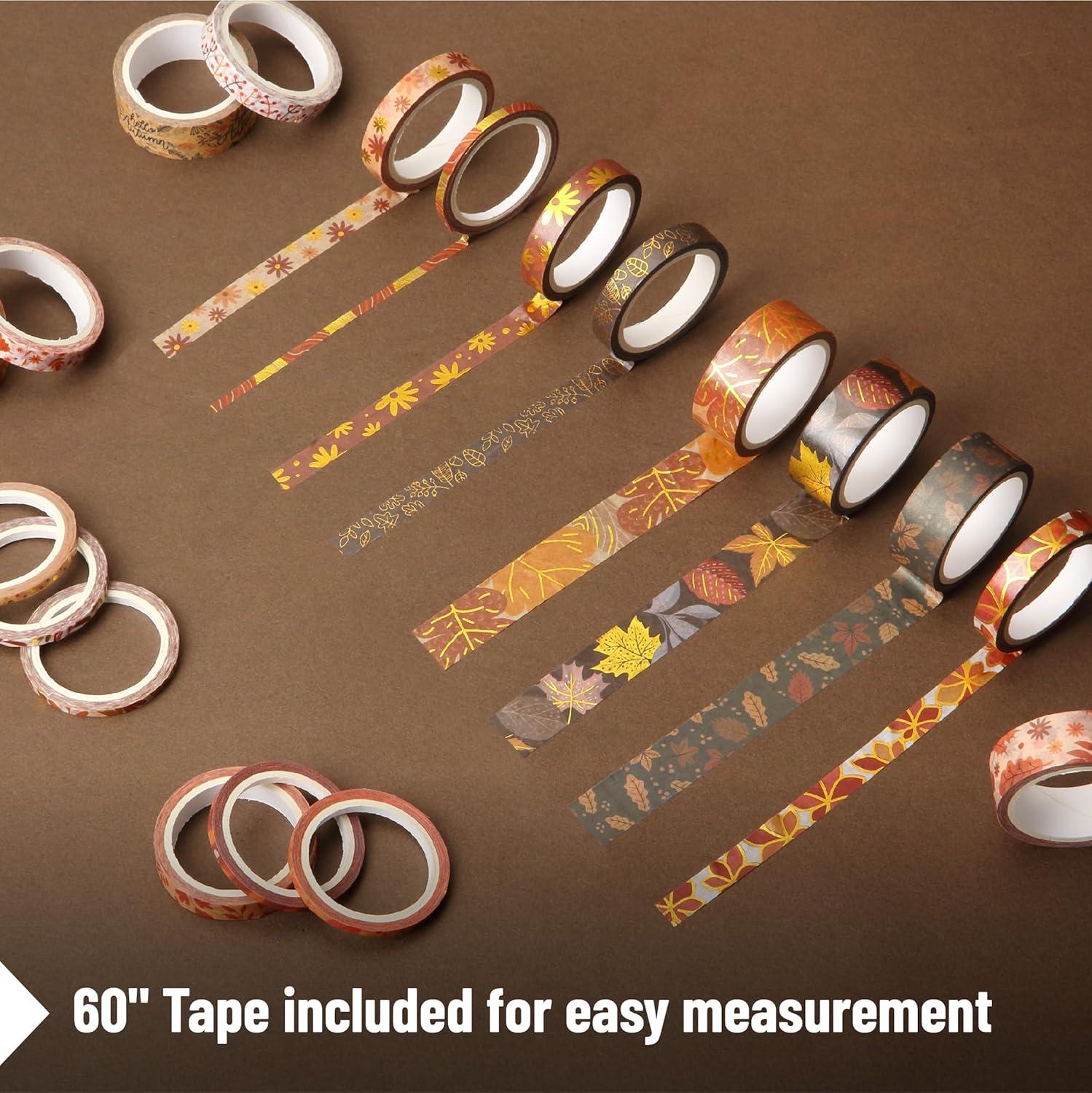 imageMr Pen Washi Tape Set 21 Roll Boho Design Decorative Tape Washi Tapes Cute Washi Tape Cute Tape Colored Tape Scrapbook Tape Washi Tape Cute Washi Tape for Journaling Craft TapeAutumn Leaves
