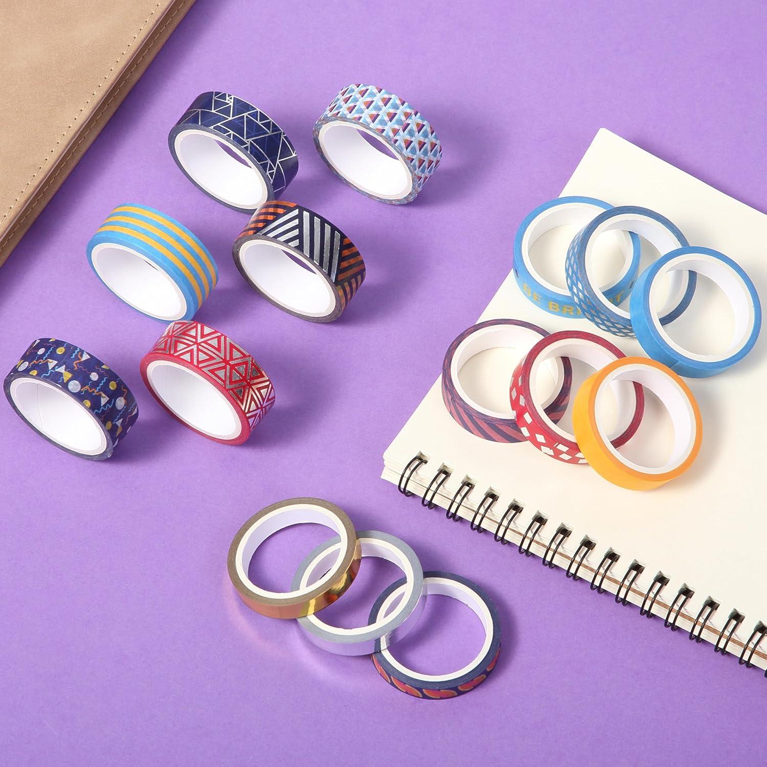 imageMr Pen Washi Tape Set 21 Roll Boho Design Decorative Tape Washi Tapes Cute Washi Tape Cute Tape Colored Tape Scrapbook Tape Washi Tape Cute Washi Tape for Journaling Craft TapeGeometric Groove