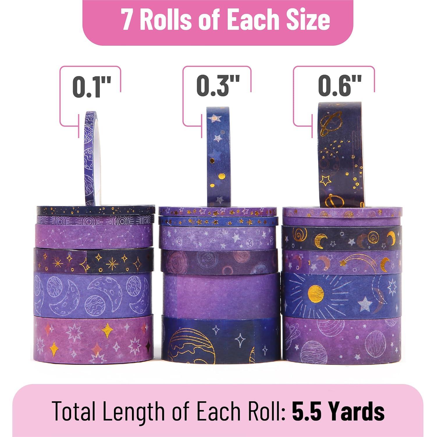 imageMr Pen Washi Tape Set 21 Roll Boho Design Decorative Tape Washi Tapes Cute Washi Tape Cute Tape Colored Tape Scrapbook Tape Washi Tape Cute Washi Tape for Journaling Craft TapeOuter Space
