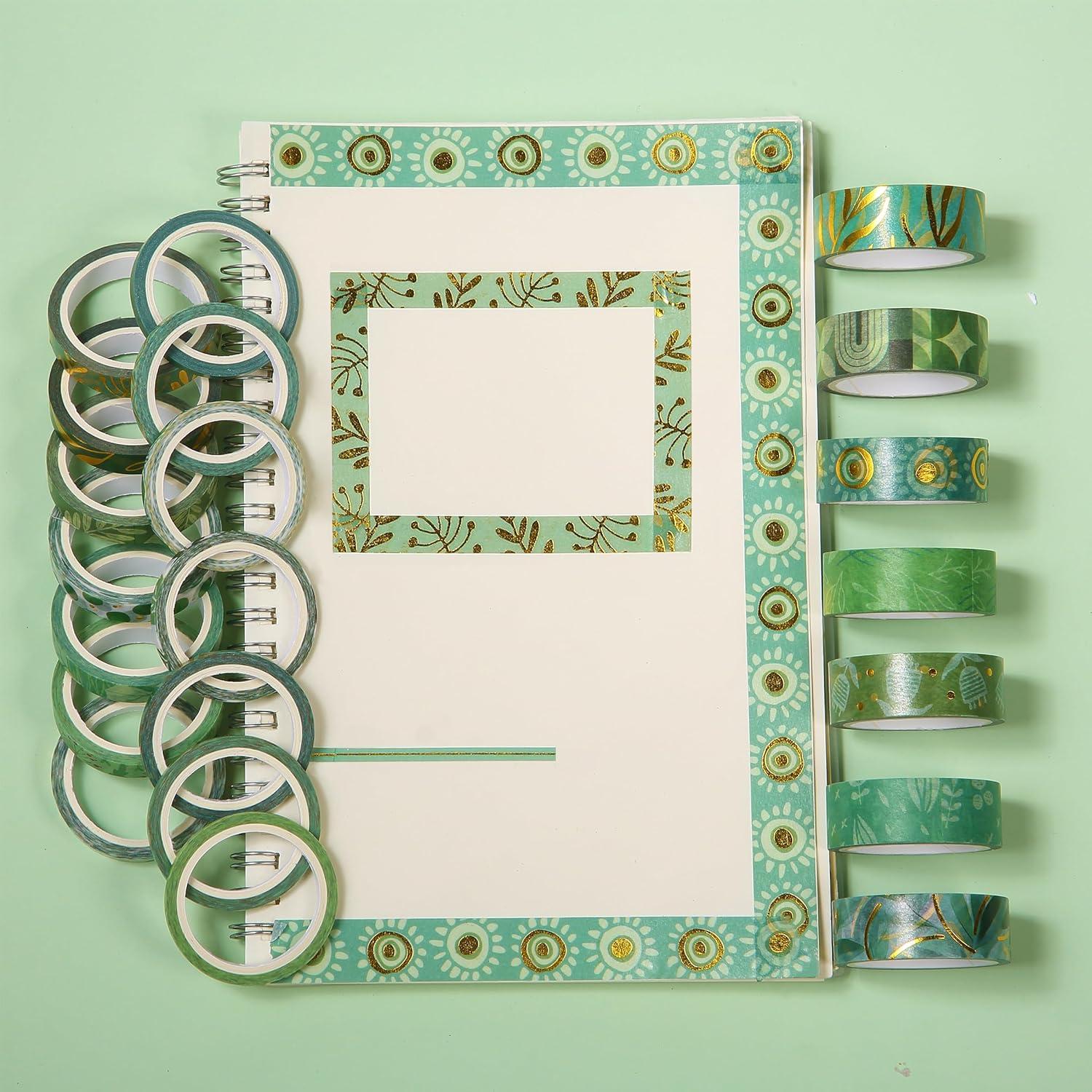 imageMr Pen Washi Tape Set 21 Roll Boho Design Decorative Tape Washi Tapes Cute Washi Tape Cute Tape Colored Tape Scrapbook Tape Washi Tape Cute Washi Tape for Journaling Craft TapeGreenery Summer