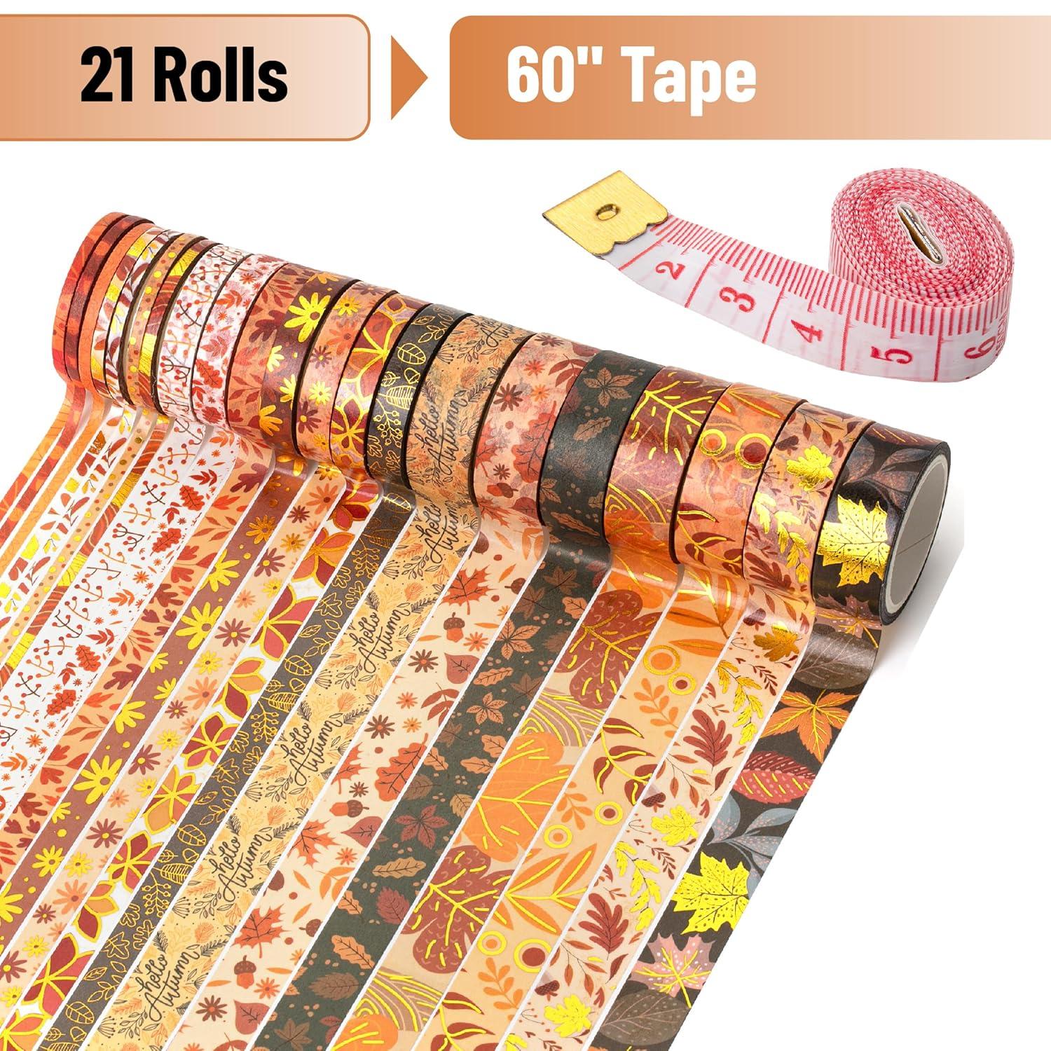 imageMr Pen Washi Tape Set 21 Roll Boho Design Decorative Tape Washi Tapes Cute Washi Tape Cute Tape Colored Tape Scrapbook Tape Washi Tape Cute Washi Tape for Journaling Craft TapeAutumn Leaves