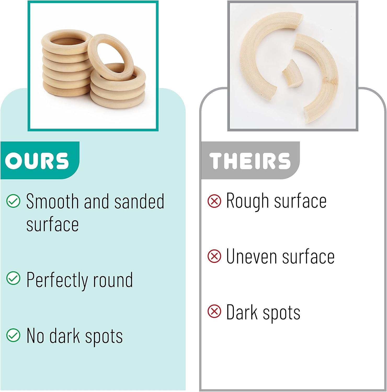 imageMr Pen Wooden Rings 27quot 10 Pack Wooden Rings for Crafts Wood Rings Macrame Rings Wood Rings for Crafts Wooden Ring Wooden Rings for Macrame Craft Rings Wood Ring Wood Teething Ring