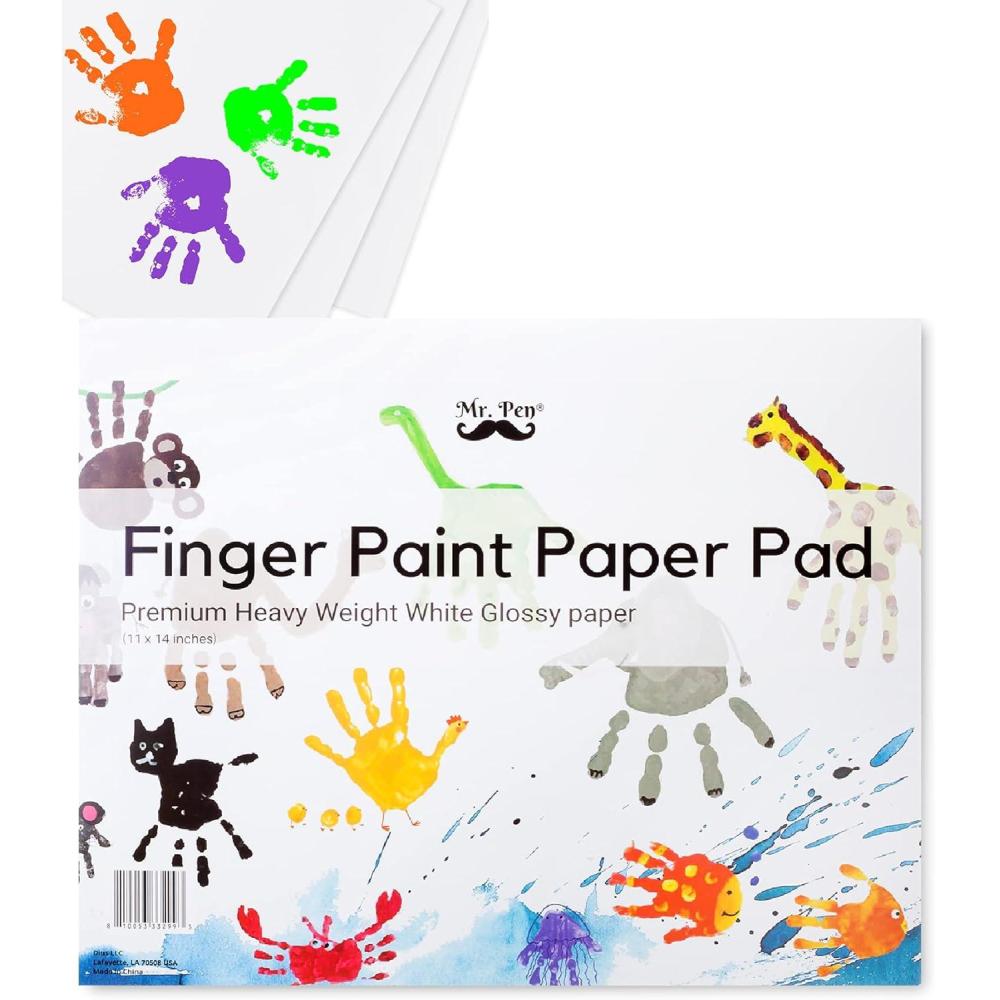 imageMr Pen Finger Paint Paper 11 x 14 inches 22 Sheets Paint Paper for Kids Art Paper for Kids Kids Paint Paper Paper for Painting Kids Finger Paint Paper for Toddlers