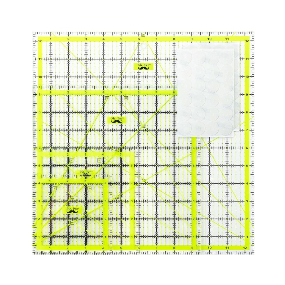 imageMr Pen Quilting Ruler Set 4 Pcs Sizes 45quotX45quot6quotX695quotX95quot125quotX125quot Quilting Squares Quilt Ruler Rulers for Quilting and Sewing Clear Quilting Ruler Quilt Rulers Acrylic Ruler