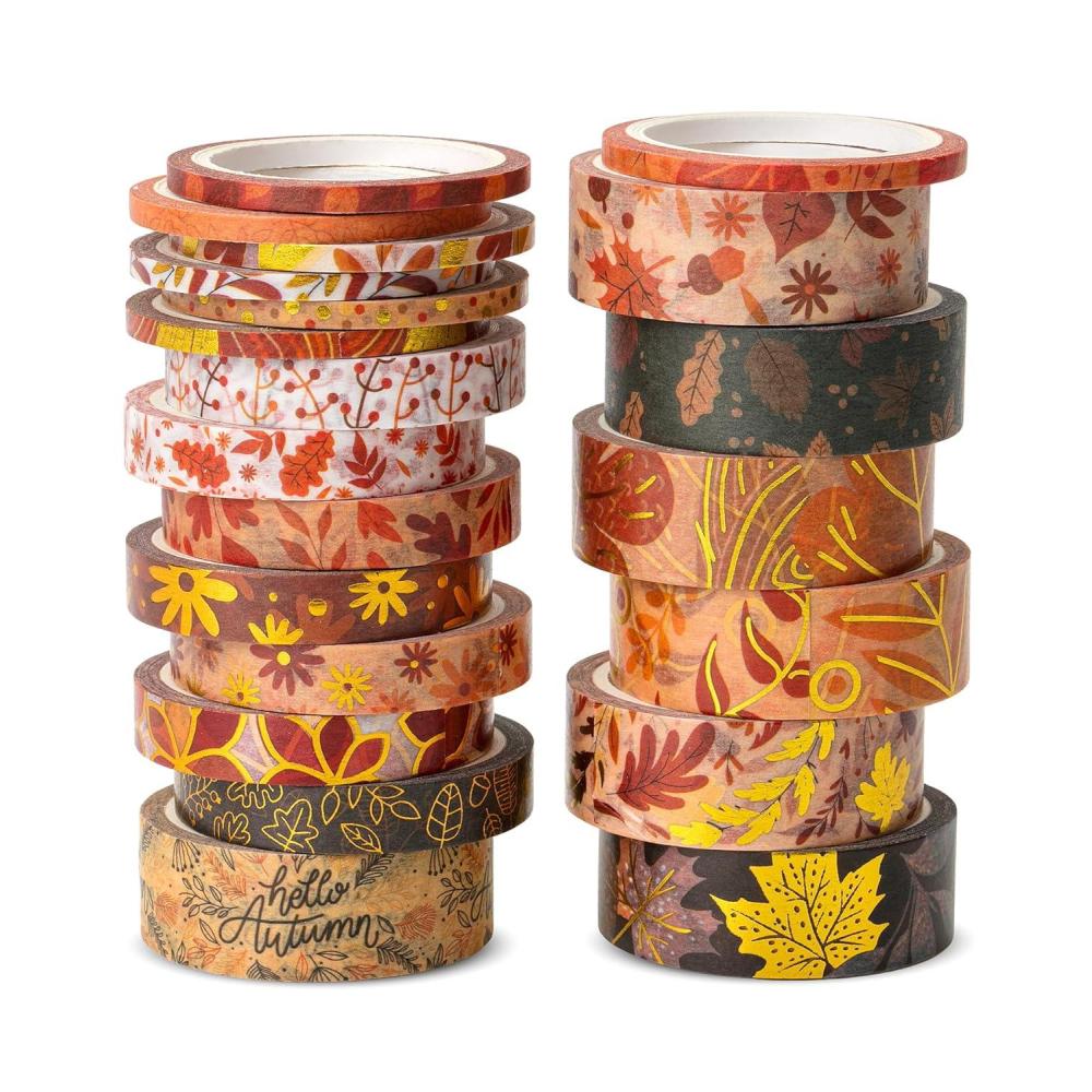 imageMr Pen Washi Tape Set 21 Roll Boho Design Decorative Tape Washi Tapes Cute Washi Tape Cute Tape Colored Tape Scrapbook Tape Washi Tape Cute Washi Tape for Journaling Craft TapeAutumn Leaves