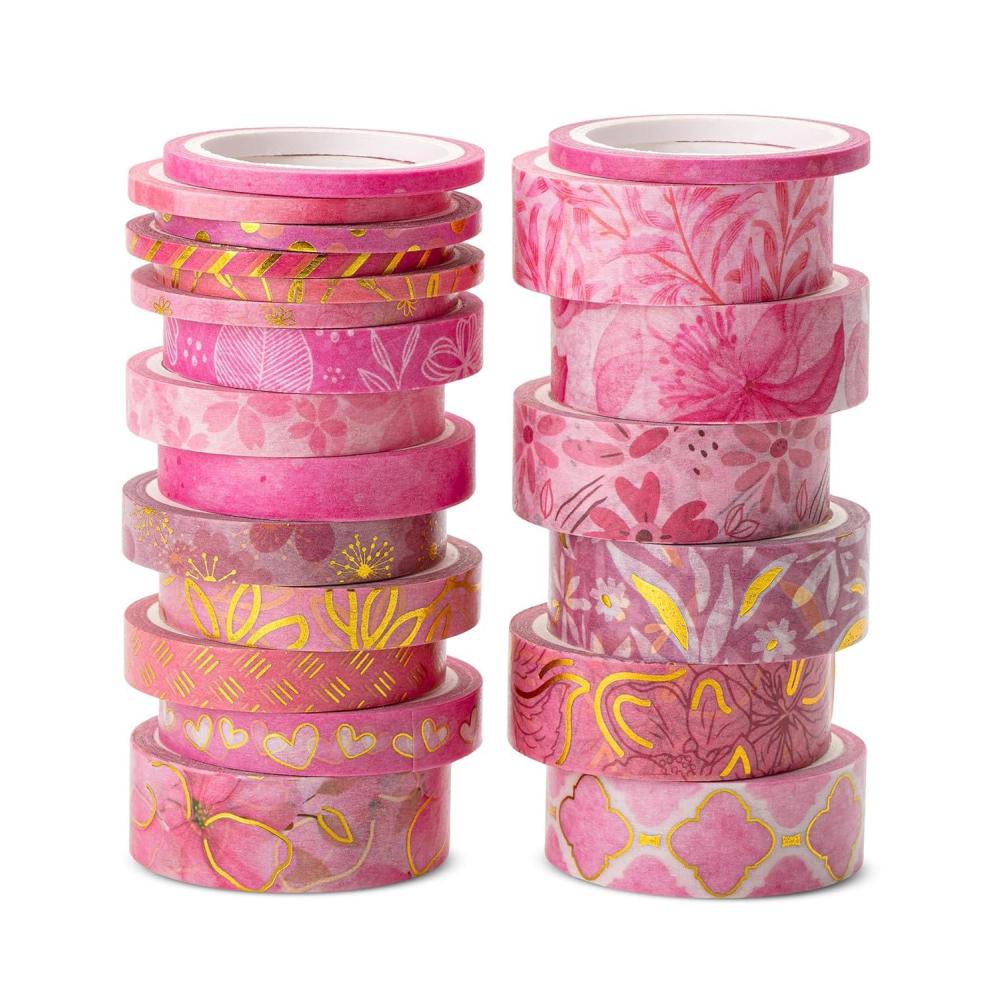 imageMr Pen Washi Tape Set 21 Roll Boho Design Decorative Tape Washi Tapes Cute Washi Tape Cute Tape Colored Tape Scrapbook Tape Washi Tape Cute Washi Tape for Journaling Craft TapeFloral Pink
