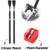 imageMr Pen Eraser Pencil with Brush 3 pcs 2 Eraser Pencils with Brush and 1 Sharpener Pencil Brush Eraser Pencil Eraser with Brush Eraser Pencils for Artists Eraser Pencils for Drawing
