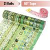 imageMr Pen Washi Tape Set 21 Roll Boho Design Decorative Tape Washi Tapes Cute Washi Tape Cute Tape Colored Tape Scrapbook Tape Washi Tape Cute Washi Tape for Journaling Craft TapeGreenery Summer