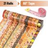 imageMr Pen Washi Tape Set 21 Roll Boho Design Decorative Tape Washi Tapes Cute Washi Tape Cute Tape Colored Tape Scrapbook Tape Washi Tape Cute Washi Tape for Journaling Craft TapeAutumn Leaves