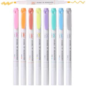 imageMr Pen Double Tip Highlighters Fine ampamp Chisel Tip Neon ampamp Pastel Colors 8 Pack Planner Markers Highlighters for Bible Journaling