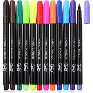imageMr Pen Fabric Markers12 Pack Fabric Markers Permanent Fabric Paint Markers Fabric Pen Permanent Fabric Markers Assorted Colors Marker for Clothes Markers for T Shirts Permanent Fabric Pen