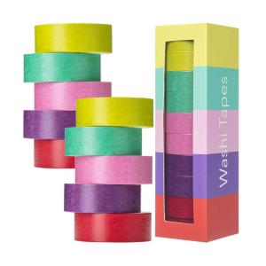 imageMr Pen Washi Tape Set 10 Pack Decorative Tape Washi Tapes Colored Tape Scrapbook Tape Scrapbook Washi Tape for Journaling Craft Tape Washy Tape WashyTapeTropical Twirl