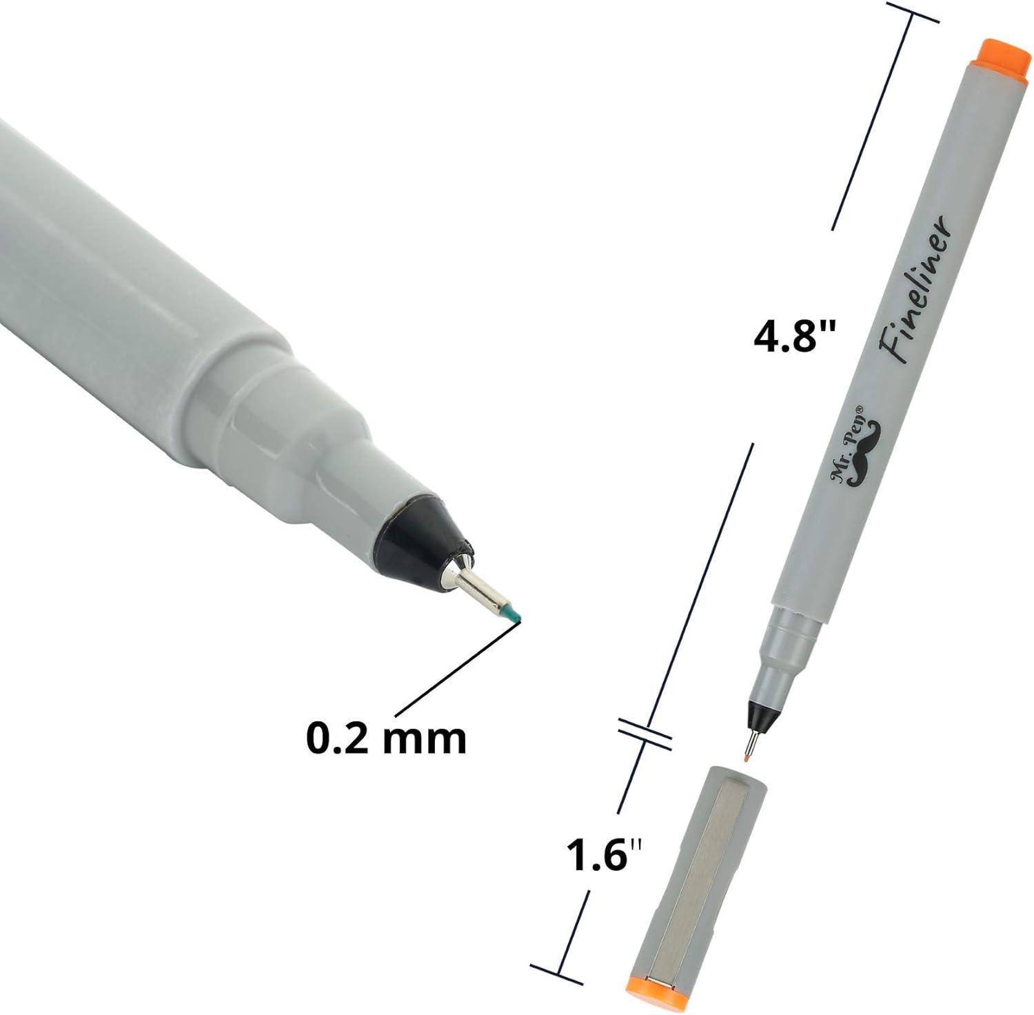 imageMr Pen Fineliner Pens 02 mm 6 Pack Ultra Fine No Bleed for Bible Assorted Colors Art Pens Fine Point for Drawing Sketching Liner