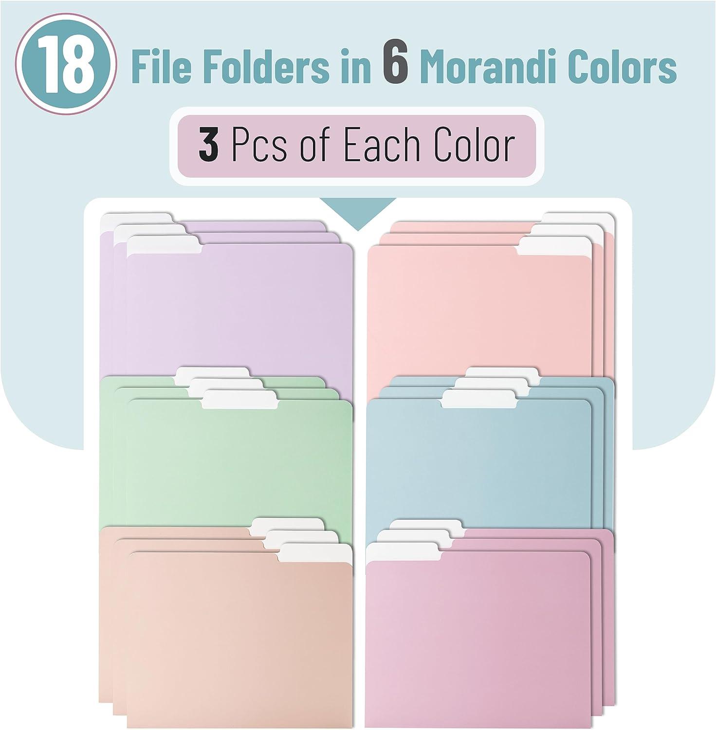 imageMr Pen Pastel Poly File Folders 13 Cut Tab 6 Pack Letter Size Colored Letter Office Supplies File FoldersMorandi Colors