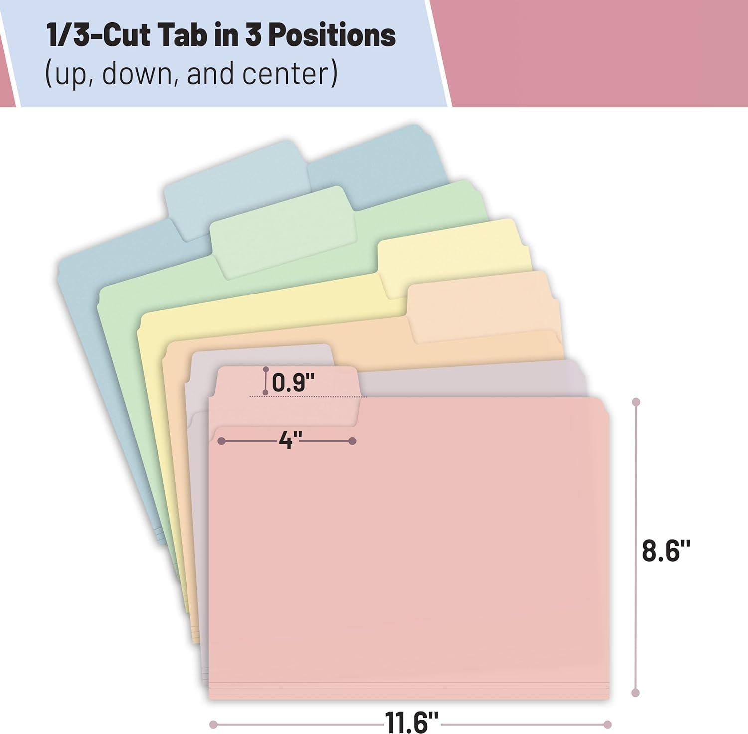 imageMr Pen Pastel Poly File Folders 13 Cut Tab 6 Pack Letter Size Colored Letter Office Supplies File FoldersMorandi Colors