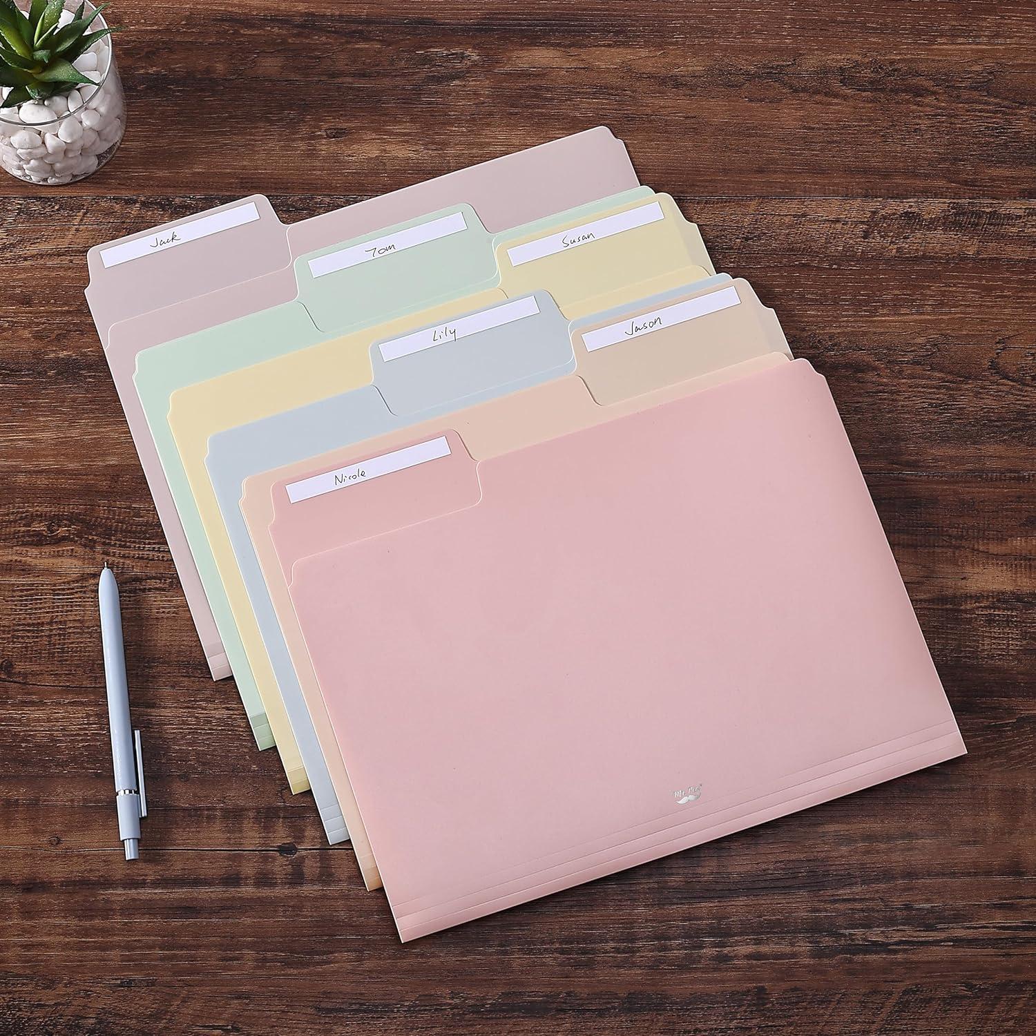 imageMr Pen Pastel Poly File Folders 13 Cut Tab 6 Pack Letter Size Colored Letter Office Supplies File FoldersMorandi Colors