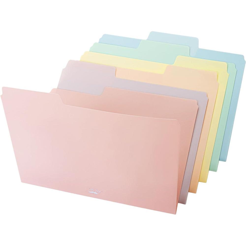 imageMr Pen Pastel Poly File Folders 13 Cut Tab 6 Pack Letter Size Colored Letter Office Supplies File FoldersMorandi Colors