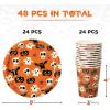 imageMr Pen Halloween Party Set 48 Pcs  Plates ampamp Cups Dessert TablewareGhost and Pumpkin Set