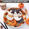 imageMr Pen Halloween Party Set 48 Pcs  Plates ampamp Cups Dessert TablewareGhost and Pumpkin Set