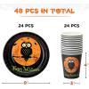 imageMr Pen Halloween Party Set 48 Pcs  Plates ampamp Cups Dessert TablewareOwl Set