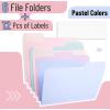 imageMr Pen Pastel Poly File Folders 13 Cut Tab 6 Pack Letter Size Colored Letter Office Supplies File FoldersPastel Colors