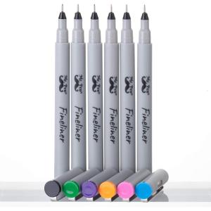 imageMr Pen Fineliner Pens 02 mm 6 Pack Ultra Fine No Bleed for Bible Assorted Colors Art Pens Fine Point for Drawing Sketching Liner