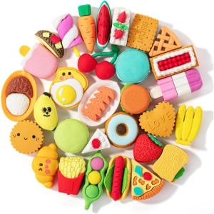 imageMr Pen Food Erasers Erasers 30Pcs Puzzle Erasers Take Apart Erasers Fruit Erasers Pull Apart Erasers Erasers for Kids Fun Erasers Gifts for Kids Easter Egg FillersBright 2