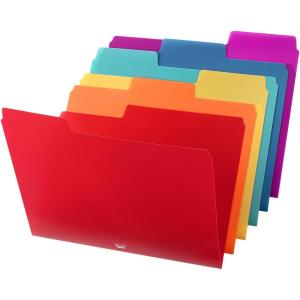 imageMr Pen Pastel Poly File Folders 13 Cut Tab 6 Pack Letter Size Colored Letter Office Supplies File FoldersVibrant Colors