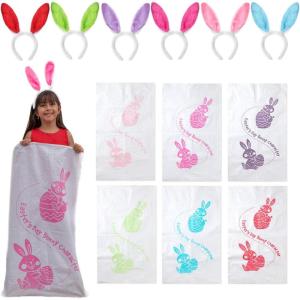 imageMr Pen Potato Sack Race Bags for Kids Adults 382quot x 235quot 6 Pack with 6 Bunny Ears Headbands Sacks for Sack Race Easter Sack Race Potato Sacks for Races Easter Egg Fillers