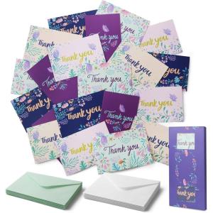 imageMr Pen Thank You Cards 20 Pack Thank You Cards with Envelopes Blank Thank You Cards Assorted Cards Thank You Notes Cards Thank You Cards Pack Thank You Card Thank You Note Blank InsideGreenery Purple Design
