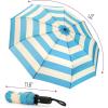 imageMr Pen Windproof Travel Umbrella Automatic Umbrellas for Rain CompactBlue Stripes