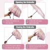 imageMr Pen Windproof Travel Umbrella Automatic Umbrellas for Rain CompactPink Stripes