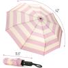 imageMr Pen Windproof Travel Umbrella Automatic Umbrellas for Rain CompactPink Stripes
