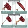 imageMr Pen Windproof Travel Umbrella Automatic Umbrellas for Rain CompactRed