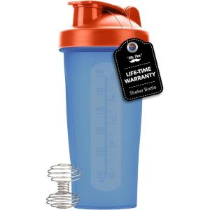 imageMr Pen Shaker Bottles for Protein Mixes 28 oz Protein Shaker Bottle with Wire Whisk Ball Shaker Cup Mixer Bottle Protein Shake Bottles Protein Bottle Protein Shake BottleBlue With Orange Top