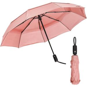 imageMr Pen Windproof Travel Umbrella Automatic Umbrellas for Rain CompactLight Pink