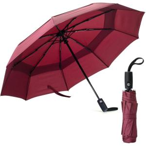 imageMr Pen Windproof Travel Umbrella Automatic Umbrellas for Rain CompactRed