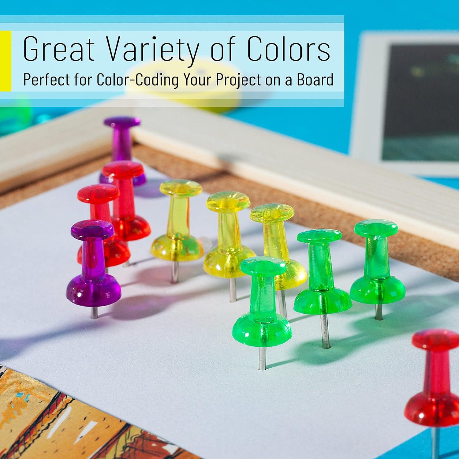 imageMr Pen Push Pins Thumb Tacks Pack of 640 Pins Tacks Pin Push Pins for Cork Board Map Pins Thumbtacks Clear Colored Pushpins Wall Tacks Wall Pins Stick Pins Bulletin Board Pins Map Tacks