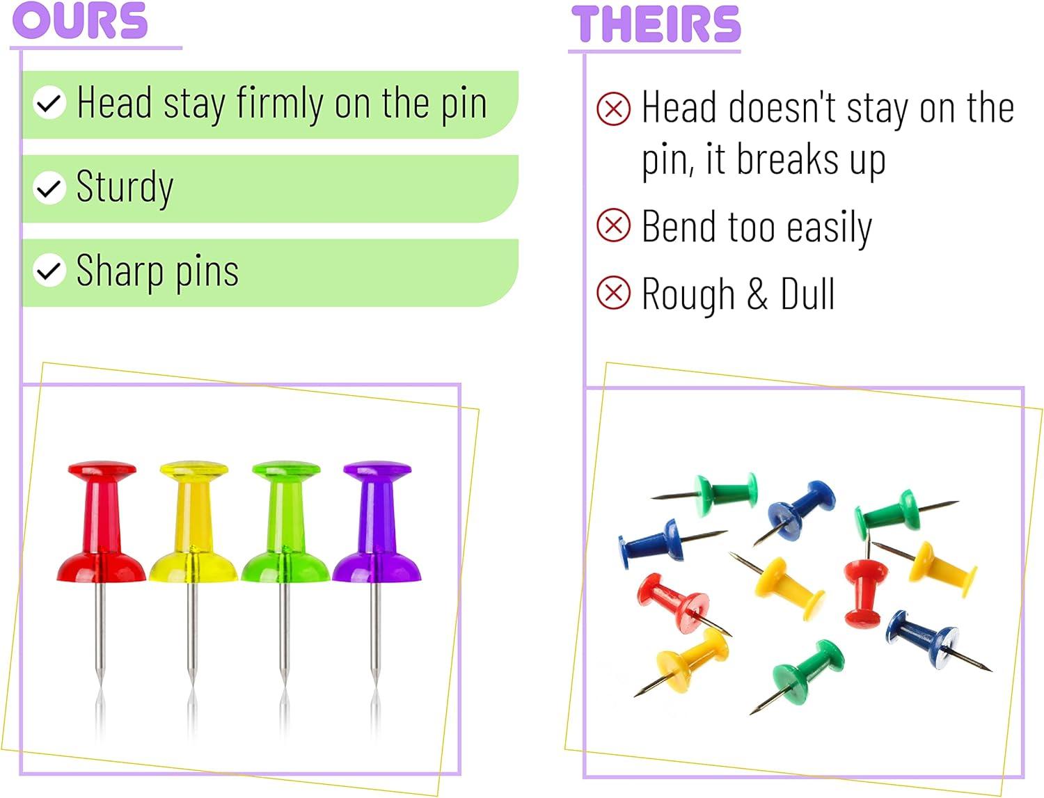 imageMr Pen Push Pins Thumb Tacks Pack of 640 Pins Tacks Pin Push Pins for Cork Board Map Pins Thumbtacks Clear Colored Pushpins Wall Tacks Wall Pins Stick Pins Bulletin Board Pins Map Tacks