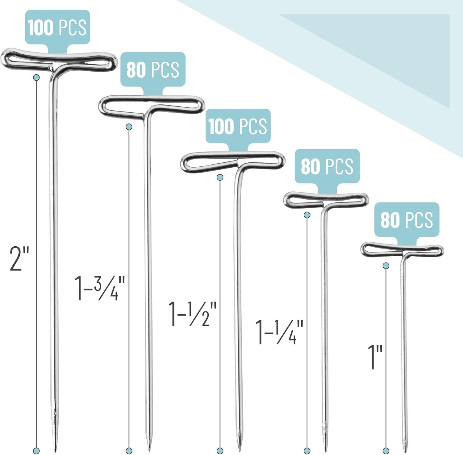 imageMr Pen T Pins 220 Pack Assorted Sizes TPins T Pins for Blocking Knitting Wig Pins T Pins for Wigs Wig Pins for Foam Head T Pins for Sewing Wig T Pins Blocking Pins T Pins for Office Wall440 Pack