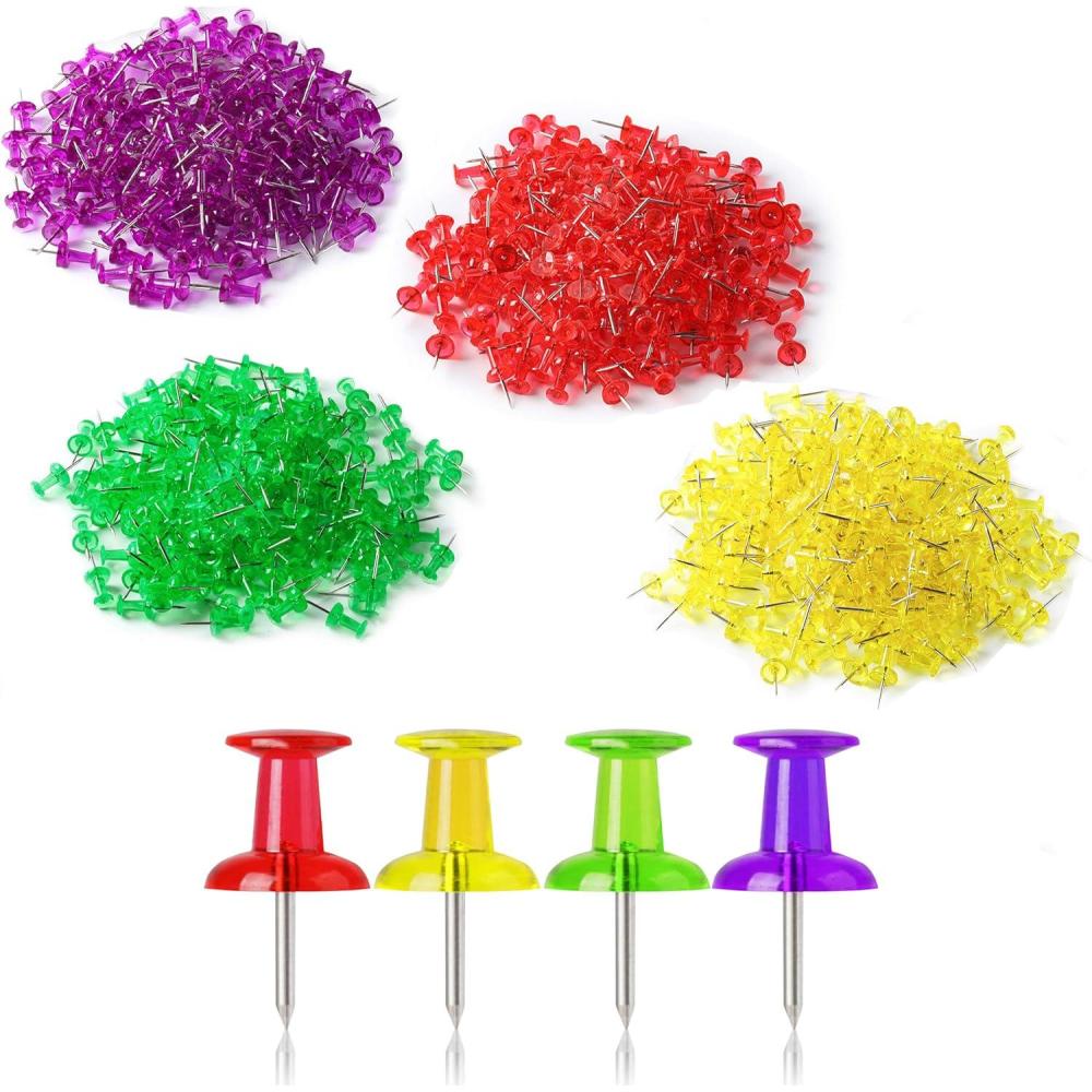 imageMr Pen Push Pins Thumb Tacks Pack of 640 Pins Tacks Pin Push Pins for Cork Board Map Pins Thumbtacks Clear Colored Pushpins Wall Tacks Wall Pins Stick Pins Bulletin Board Pins Map Tacks