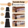 imageMr Pen Adjustable Bed Risers Furniture Risers Set of 4 Risers Elevation in Heights 3 5 or 8 Inch Table Riser Risers for Bed Frame Bed Height Risers Bed Raiser Bed Frame Riser Desk Risers