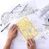 imageMr Pen House Plan Interior Design and Furniture Templates Drafting Tools and Ruler Shapes for Architecture  Set of 3Orange